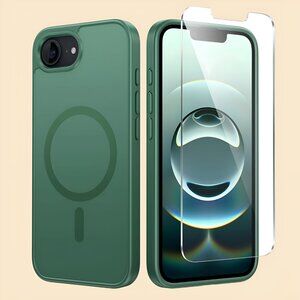 IPHONE 16 Magnetic Case, Matte Texture, Drop Protection, Slim, GREEN